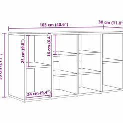 vidaXL Schoenenbank 103 x 30 x 54,5 cm Bewerkt hout Artisanaal eiken
