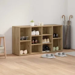 vidaXL Schoenenbank 103 x 30 x 54,5 cm Bewerkt hout Artisanaal eiken