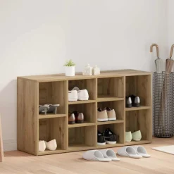 vidaXL Schoenenbank 103 x 30 x 54,5 cm Bewerkt hout Artisanaal eiken