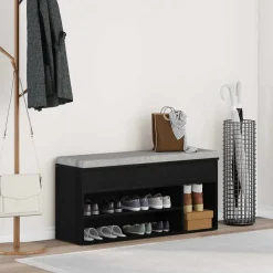 vidaXL Schoenenbank 102x30,5x45 cm spaanplaat zwart eikenkleurig