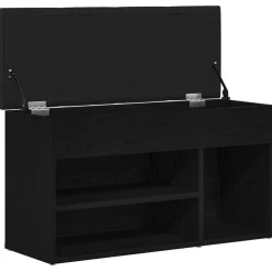 vidaXL Schoenenbank Zwart 80 x 30 x 45 cm Bewerkt hout