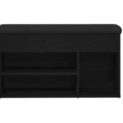 vidaXL Schoenenbank Zwart 80 x 30 x 45 cm Bewerkt hout