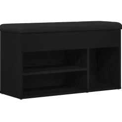 vidaXL Schoenenbank Zwart 80 x 30 x 45 cm Bewerkt hout