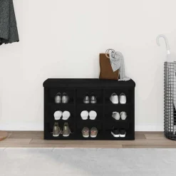 vidaXL Schoenenbank Zwart 82 x 32 x 50 cm Bewerkt hout