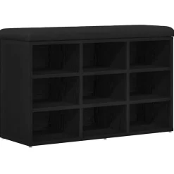 vidaXL Schoenenbank Zwart 82 x 32 x 50 cm Bewerkt hout