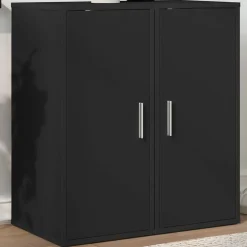 vidaXL Schoenenkasten 2 st 32x35x70 cm spaanplaat zwart