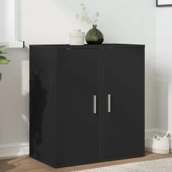 vidaXL Schoenenkasten 2 st 32x35x70 cm spaanplaat zwart