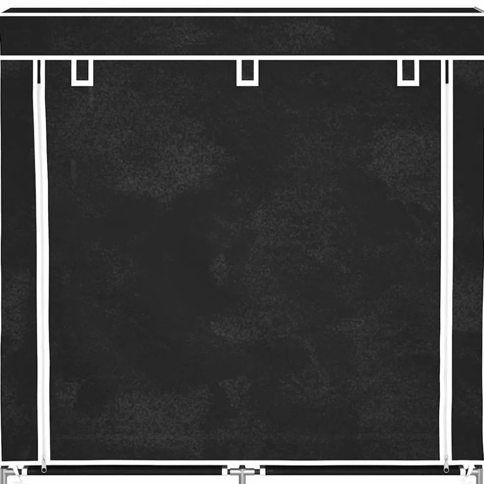 vidaXL Schoenenkast met hoes 115x28x110 stof zwart