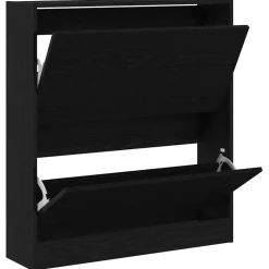vidaXL Schoenenkast 80 x 21 x 87,5 cm Bewerkt hout Zwart Eiken