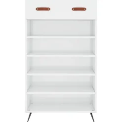 vidaXL Schoenenkast 60x35x105 cm bewerkt hout hoogglans wit