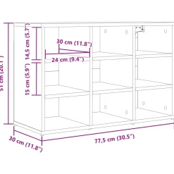 vidaXL Schoenenkast 77,5 x 30 x 51 cm Bewerkt hout Sonoma Eiken
