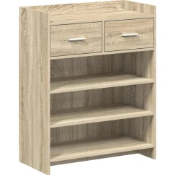 vidaXL Schoenenkast 73,5 x 36 x 92 cm Bewerkt hout Sonoma Eiken