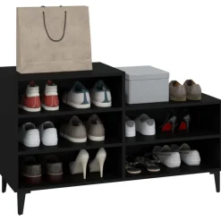 vidaXL Schoenenkast 102x36x60 cm bewerkt hout zwart