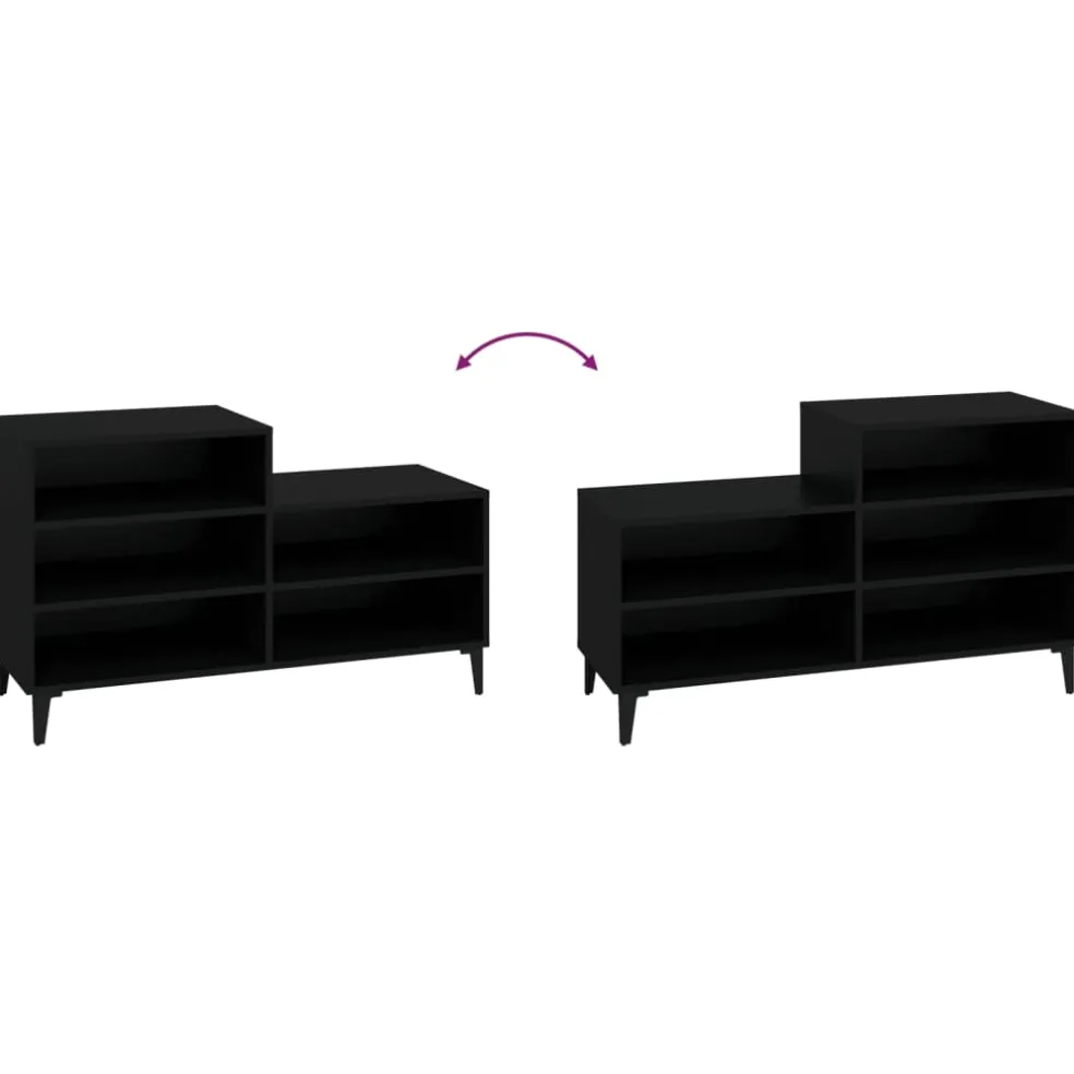 vidaXL Schoenenkast 102x36x60 cm bewerkt hout zwart