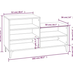 vidaXL Schoenenkast 102x36x60 cm bewerkt hout zwart