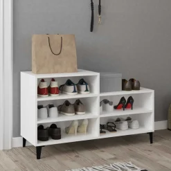 vidaXL Schoenenkast 102x36x60 cm bewerkt hout wit