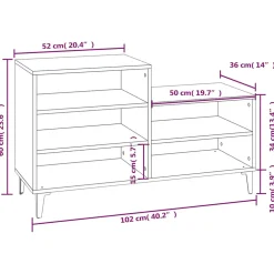vidaXL Schoenenkast 102x36x60 cm bewerkt hout wit