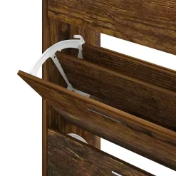 vidaXL Schoenenkast 63x24x104 cm bewerkt hout gerookt eikenkleurig