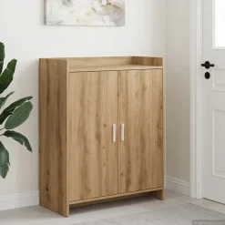 vidaXL Schoenenkast 73,5 x 36 x 92 cm Bewerkt hout Artisanaal eiken