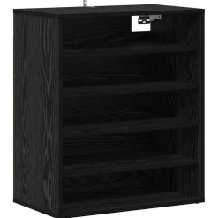 vidaXL Schoenenkast 60 x 35 x 70 cm Bewerkt hout Zwart eiken