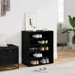 vidaXL Schoenenkast 60 x 35 x 70 cm Bewerkt hout Zwart eiken