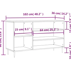 vidaXL Schoenenkast 102x36x60 cm bewerkt hout zwart