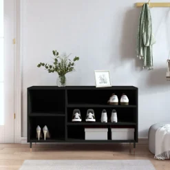 vidaXL Schoenenkast 102x36x60 cm bewerkt hout zwart