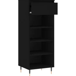 vidaXL Schoenenkast 60 x 35 x 92 cm Bewerkt hout Zwart eiken