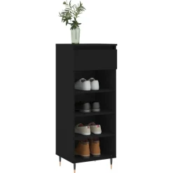 vidaXL Schoenenkast 60 x 35 x 92 cm Bewerkt hout Zwart eiken