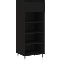 vidaXL Schoenenkast 60 x 35 x 92 cm Bewerkt hout Zwart eiken