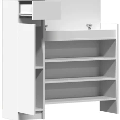 vidaXL Schoenenkast 100,5x28x100 cm bewerkt hout wit
