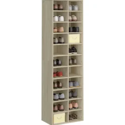 vidaXL Schoenenkast 54x34x183 cm bewerkt hout sonoma eikenkleurig