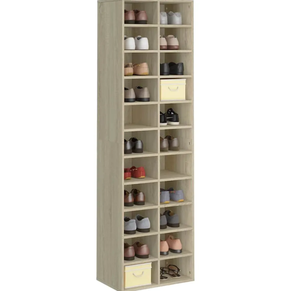 vidaXL Schoenenkast 54x34x183 cm bewerkt hout sonoma eikenkleurig