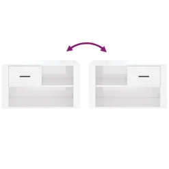 vidaXL Schoenenkast 80x35x45 cm bewerkt hout hoogglans wit