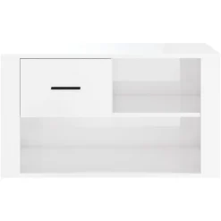 vidaXL Schoenenkast 80x35x45 cm bewerkt hout hoogglans wit