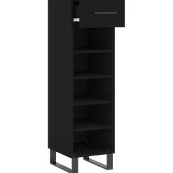 vidaXL Schoenenkast 30x35x105 cm bewerkt hout zwart