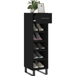 vidaXL Schoenenkast 30x35x105 cm bewerkt hout zwart