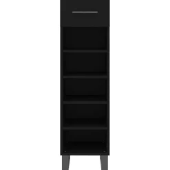 vidaXL Schoenenkast 30x35x105 cm bewerkt hout zwart