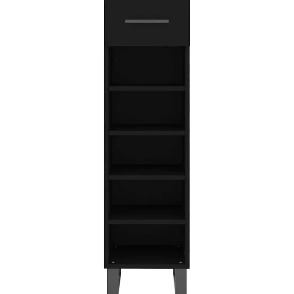 vidaXL Schoenenkast 30x35x105 cm bewerkt hout zwart