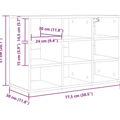 vidaXL Schoenenkast 77,5 x 30 x 51 cm Bewerkt hout Wit