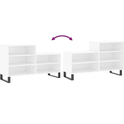 vidaXL Schoenenkast 150x35x45 cm bewerkt hout hoogglans wit