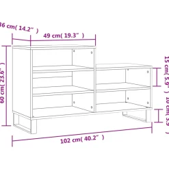 vidaXL Schoenenkast 150x35x45 cm bewerkt hout hoogglans wit