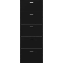 vidaXL Schoenenkast 59x17x169 cm bewerkt hout zwart