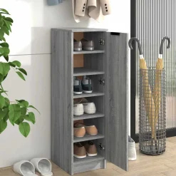 vidaXL Schoenenkast 30x35x100 cm bewerkt hout grijs sonoma eikenkleur