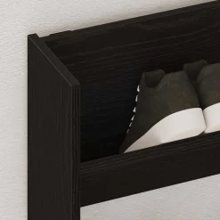 vidaXL Schoenenkast 80 x 18 x 90 cm Bewerkt hout Zwart eiken