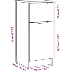 vidaXL Schoenenkast 29,5x35x100,5 cm bewerkt hout artisanaal eiken