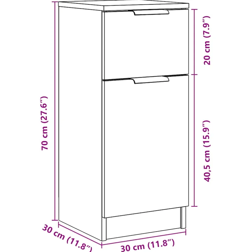 vidaXL Schoenenkast 29,5x35x100,5 cm bewerkt hout artisanaal eiken