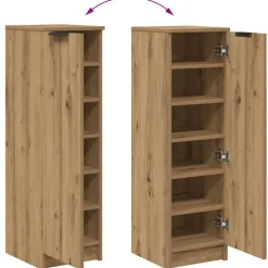 vidaXL Schoenenkast 29,5x35x100,5 cm bewerkt hout artisanaal eiken