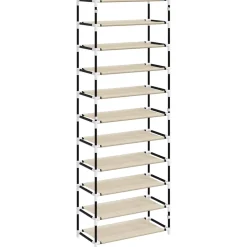 vidaXL Schoenenkast 60x30x166 cm stof crèmekleurig