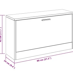 vidaXL Schoenenopbergbank 80x24x45 cm eikenkleurig